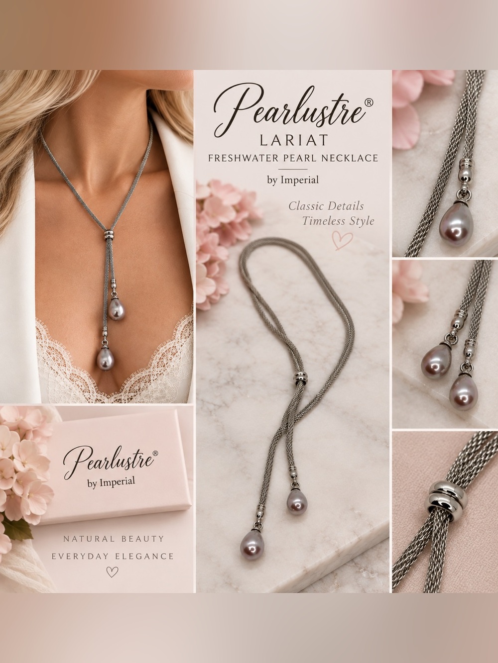 *Pearlustre* Lariat Freshwater Pearl Necklace by Imperial